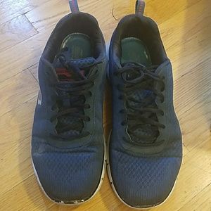 Blue memory foam skechers